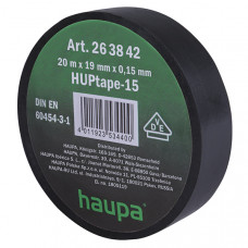 Изолента ПВХ цвет черный 19мм x 20 м d=74мм 263842 HAUPA