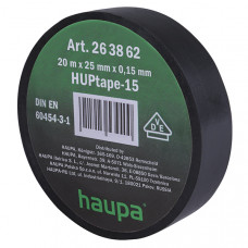 Изолента ПВХ цвет черный 25мм x 20 м d=74мм 263862 HAUPA